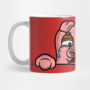 Pig Cartoon With Crying Face Expression Mug